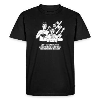 Fear for existence in 2026 - Men's Premium Organic T-Shirt - black - Front - Nico (187cm)