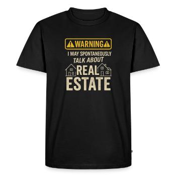 I am from Sugar &amp; Spice and Real Estate Consulting - Men's Premium Organic T-Shirt - black - Front - Nico (187cm)