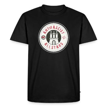 Antifascist Allstars – Hambourg affiche sa position - T-shirt Premium bio Homme - noir - Devant - Nico (187cm)