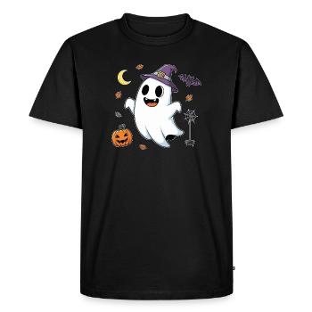 Fantôme de sorcière fantaisiste en costume d'automne - T-shirt Premium bio Homme - noir - Devant - Nico (187cm)
