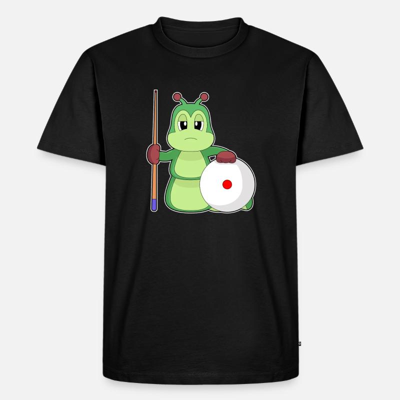 Raupe Billiard Queue - Männer Premium Bio T-Shirt - Schwarz