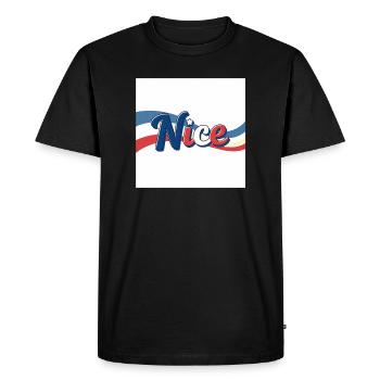 Nice Souvenir to Nice - Men's Premium Organic T-Shirt - black - Front - Nico (187cm)