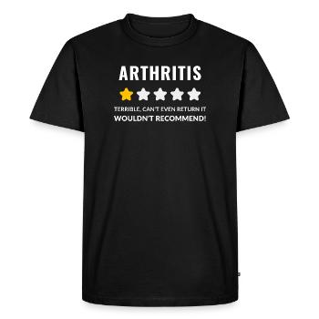 Bold Arthritis Awareness Typography Design - Men's Premium Organic T-Shirt - black - Front - Nico (187cm)