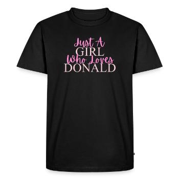 Citation motivante sur le pouvoir des filles - T-shirt Premium bio Homme - noir - Devant - Nico (187cm)