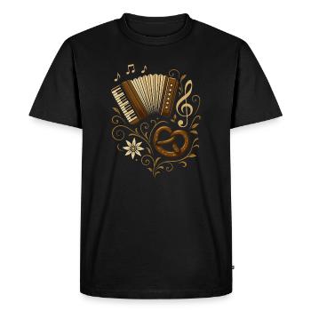 Conception d'accordéon - Tente de musique folklorique et de festival - T-shirt Premium bio Homme - noir - Devant - Nico (187cm)