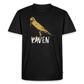 Illustration corbeau totem renaissance - T-shirt Premium bio Homme - noir - Devant - Nico (187cm)
