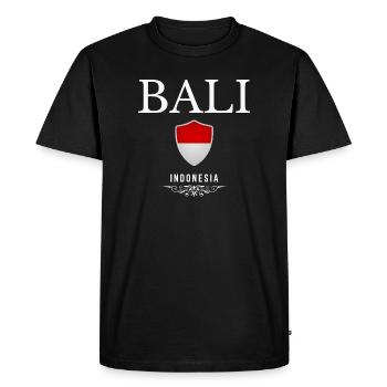 Bali Indonesia, minimalist elegant design - Men's Premium Organic T-Shirt - black - Front - Nico (187cm)