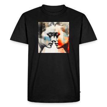 Fusion Colorée Amour Dualité - T-shirt Premium bio Homme - noir - Devant - Nico (187cm)