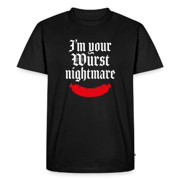 Je suis ton pire cauchemar - T-shirt Premium bio Homme - noir - Devant - Nico (187cm)