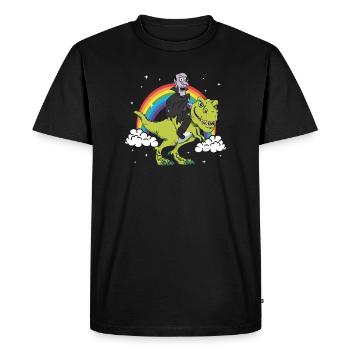 Fête d'Halloween vampire effrayant Tyrannosaurus Trex - T-shirt Premium bio Homme - noir - Devant - Nico (187cm)