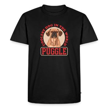 Cadeau pour propriétaire de chien Puggle - T-shirt Premium bio Homme - noir - Devant - Nico (187cm)