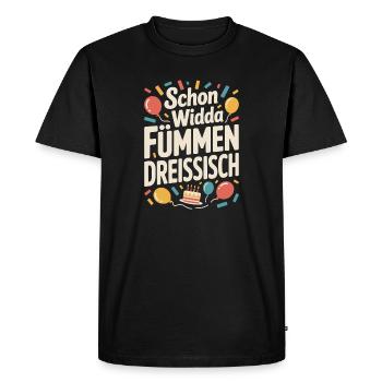 Already Widda Fümmen Dreissisch 50th birthday - Men's Premium Organic T-Shirt - black - Front - Nico (187cm)