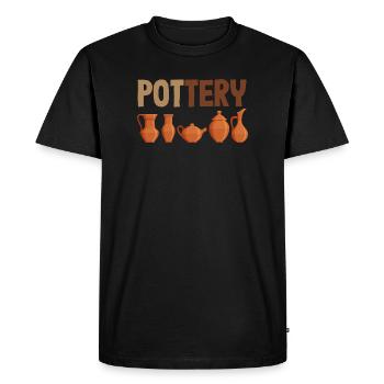 Amateurs de céramique : art de la poterie élégante - T-shirt Premium bio Homme - noir - Devant - Nico (187cm)