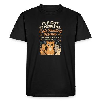 J’ai 99 problèmes et des chats qui ont besoin d’un foyer - T-shirt Premium bio Homme - noir - Devant - Nico (187cm)