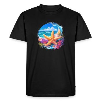 Étoile de mer Étoile de mer - T-shirt Premium bio Homme - noir - Devant - Nico (187cm)