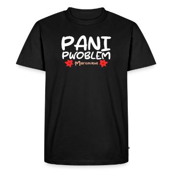 Pani Pwoblem Martinique Antilles Humour Créole - T-shirt Premium bio Homme - noir - Devant - Nico (187cm)