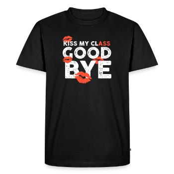 Chemises de classe Embrasse ma classe au revoir lèvres - T-shirt Premium bio Homme - noir - Devant - Nico (187cm)