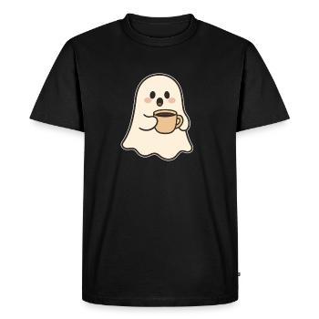 Sweet ghost coffee enjoyment - Men's Premium Organic T-Shirt - black - Front - Nico (187cm)
