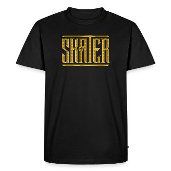 Kickflip de skateboard - Lettrage de patineur - T-shirt Premium bio Homme - noir - Devant - Nico (187cm)