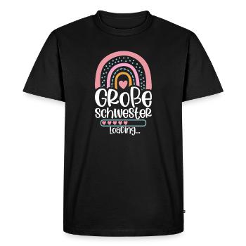 Grande Soeur Annonce Annonce Arc-en-ciel - T-shirt Premium bio Homme - noir - Devant - Nico (187cm)