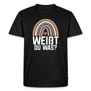 Grande Soeur Annonce Annonce Arc-en-ciel - T-shirt Premium bio Homme - noir - Devant - Nico (187cm)