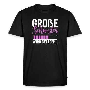 Grande Soeur Annonce Annonce Arc-en-ciel - T-shirt Premium bio Homme - noir - Devant - Nico (187cm)