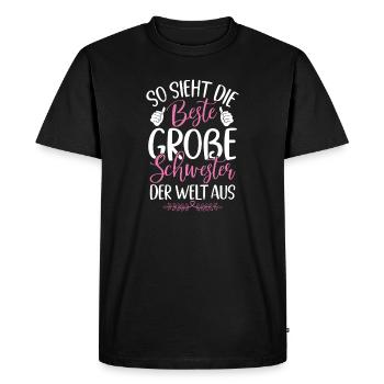 Grande soeur Famille Arc-en-ciel Nouvelle fille - T-shirt Premium bio Homme - noir - Devant - Nico (187cm)