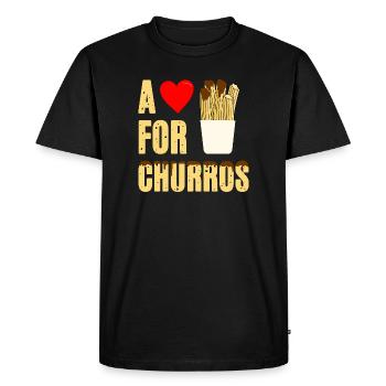 Un cœur pour les churros - T-shirt Premium bio Homme - noir - Devant - Nico (187cm)