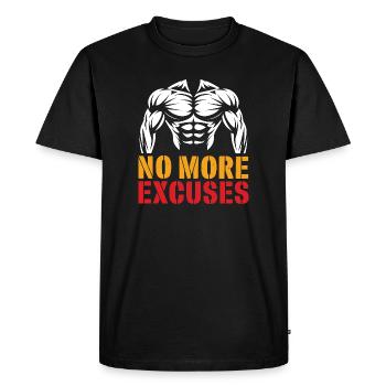 Torse musclé avec message motivant - T-shirt Premium bio Homme - noir - Devant - Nico (187cm)