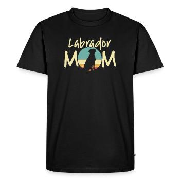 maman labrador rétro coucher de soleil design - T-shirt Premium bio Homme - noir - Devant - Nico (187cm)