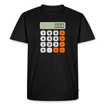 Calculatrice minimaliste avec motif numérique - T-shirt Premium bio Homme - noir - Devant - Nico (187cm)