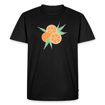 Illustration d’agrumes d’orange fraîche - T-shirt Premium bio Homme - noir - Devant - Nico (187cm)