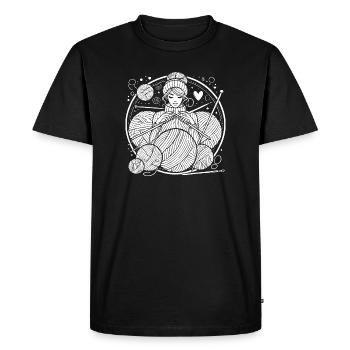 Knitting Design – Style & Cosiness - Men's Premium Organic T-Shirt - black - Front - Nico (187cm)
