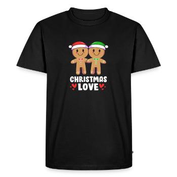 Bonhomme en pain d'épice de Noël Lebkuchen en pain d'épice - T-shirt Premium bio Homme - noir - Devant - Nico (187cm)