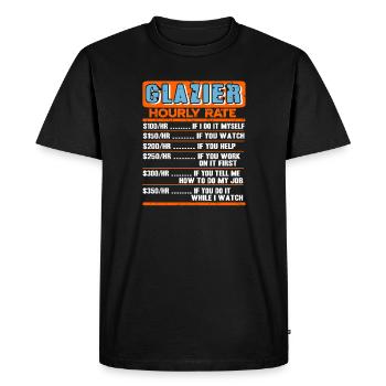 Trust Me Im A Glazier Skilled Trades Humor - Men's Premium Organic T-Shirt - black - Front - Nico (187cm)