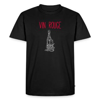 Illustration de vin rouge sur vêtements - T-shirt Premium bio Homme - noir - Devant - Nico (187cm)