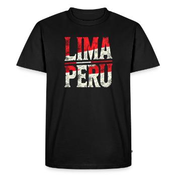 Lettrage rétro de Lima, Pérou - T-shirt Premium bio Homme - noir - Devant - Nico (187cm)