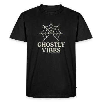 Spider web design with ghostly vibes - Men's Premium Organic T-Shirt - black - Front - Nico (187cm)
