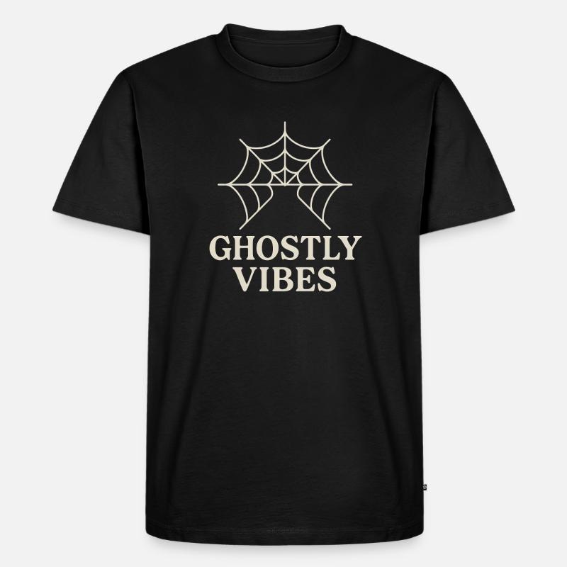 Spider web design with ghostly vibes - Men's Premium Organic T-Shirt - black