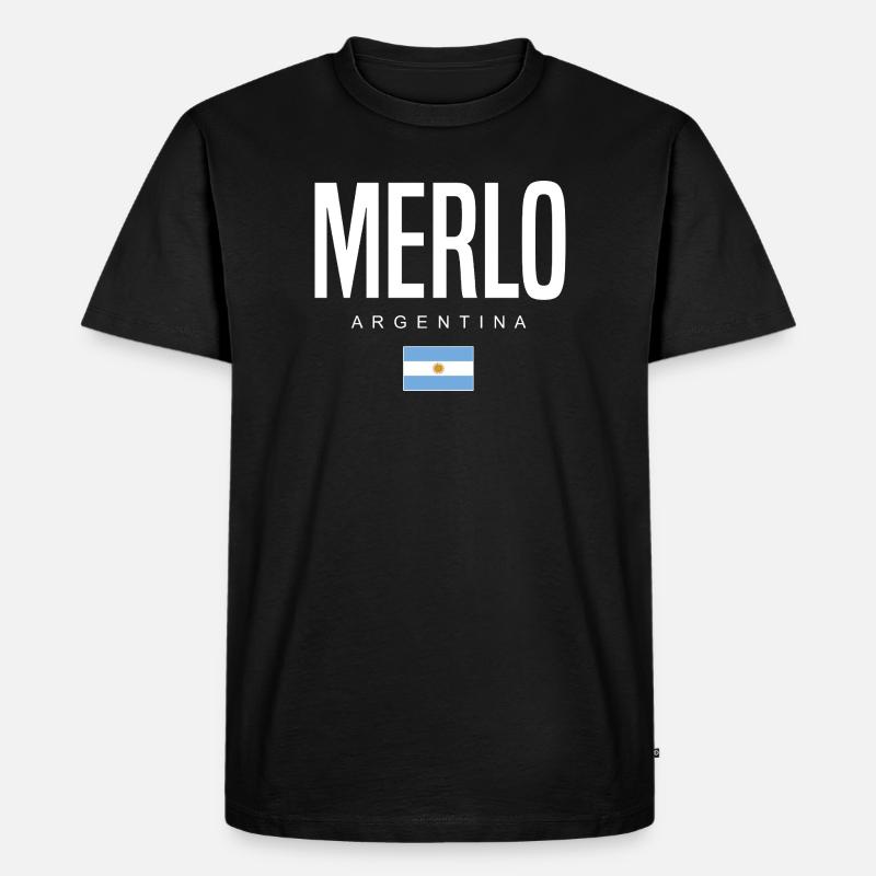 Merlo Argentinien Argentinier - Männer Premium Bio T-Shirt - Schwarz