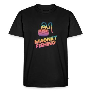 Neodymium Magnet Fishing Magnetic Fisher - Men's Premium Organic T-Shirt - black - Front - Nico (187cm)