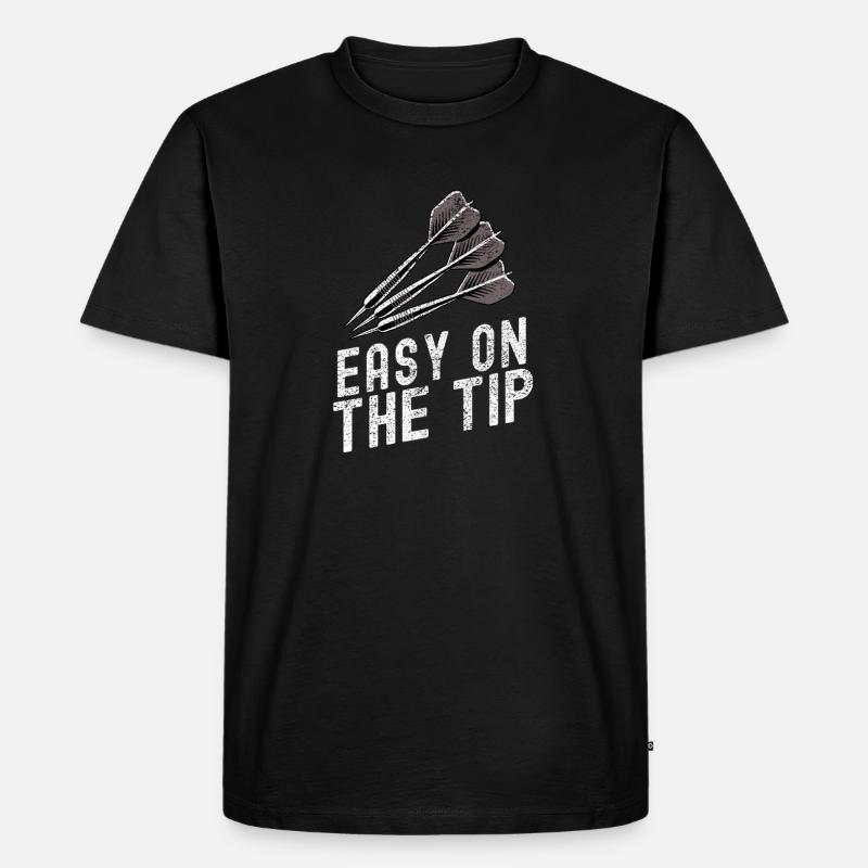 Dartscheibe mit Präzisionspfeil-Design - Männer Premium Bio T-Shirt - Schwarz