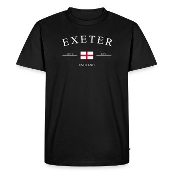 Exeter, Angleterre – Souvenirs et cadeaux de vacances - T-shirt Premium bio Homme - noir - Devant - Nico (187cm)