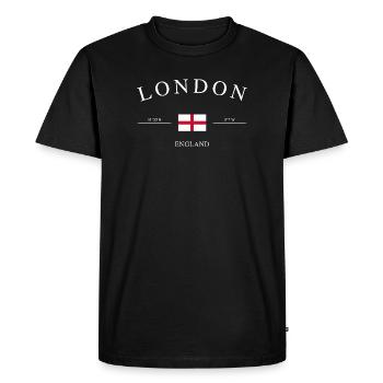 London England – Holiday Souvenir & Gift - Men's Premium Organic T-Shirt - black - Front - Nico (187cm)