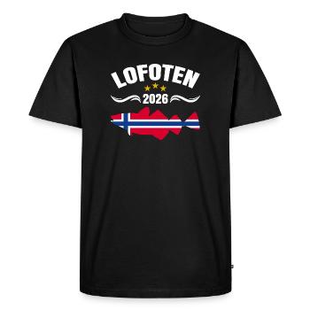 Lofoten 2026 - Men's Premium Organic T-Shirt - black - Front - Nico (187cm)