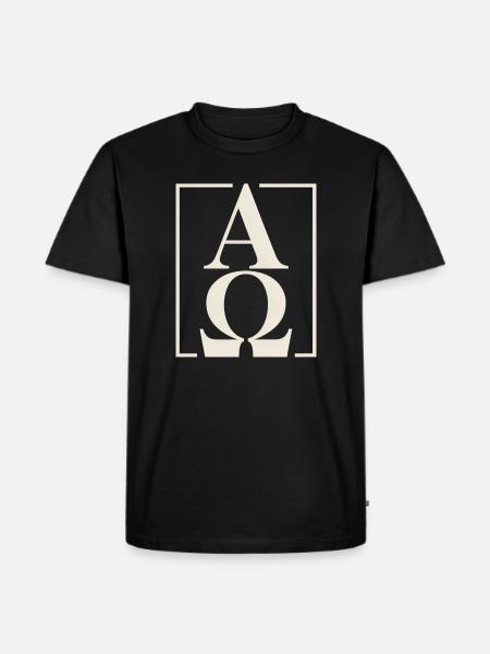 Christian Alpha Omega Symbol Faith Hope - Men's Premium Organic T-Shirt - black