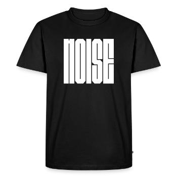 Typographie du logo Noise noir et blanc audacieux - T-shirt Premium bio Homme - noir - Devant - Nico (187cm)