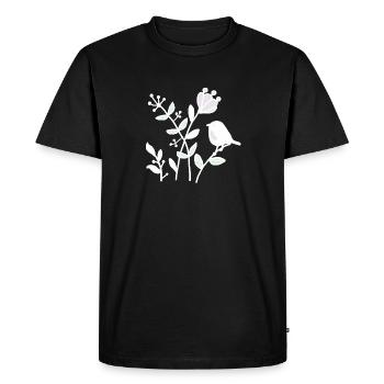 Natur_mit_Vogel_weiss - T-shirt Premium bio Homme - noir - Devant - Nico (187cm)