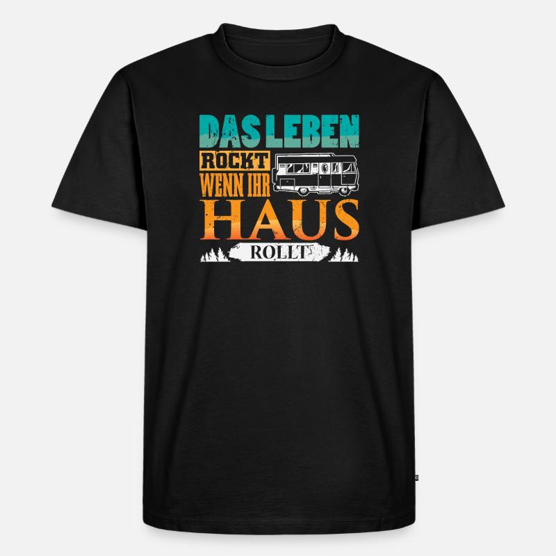 Camper Camping Wohnwagen Spruch - Männer Premium Bio T-Shirt - Schwarz