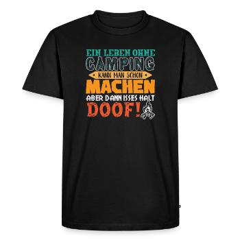 Camper Camping Caravane Dicton - T-shirt Premium bio Homme - noir - Devant - Nico (187cm)